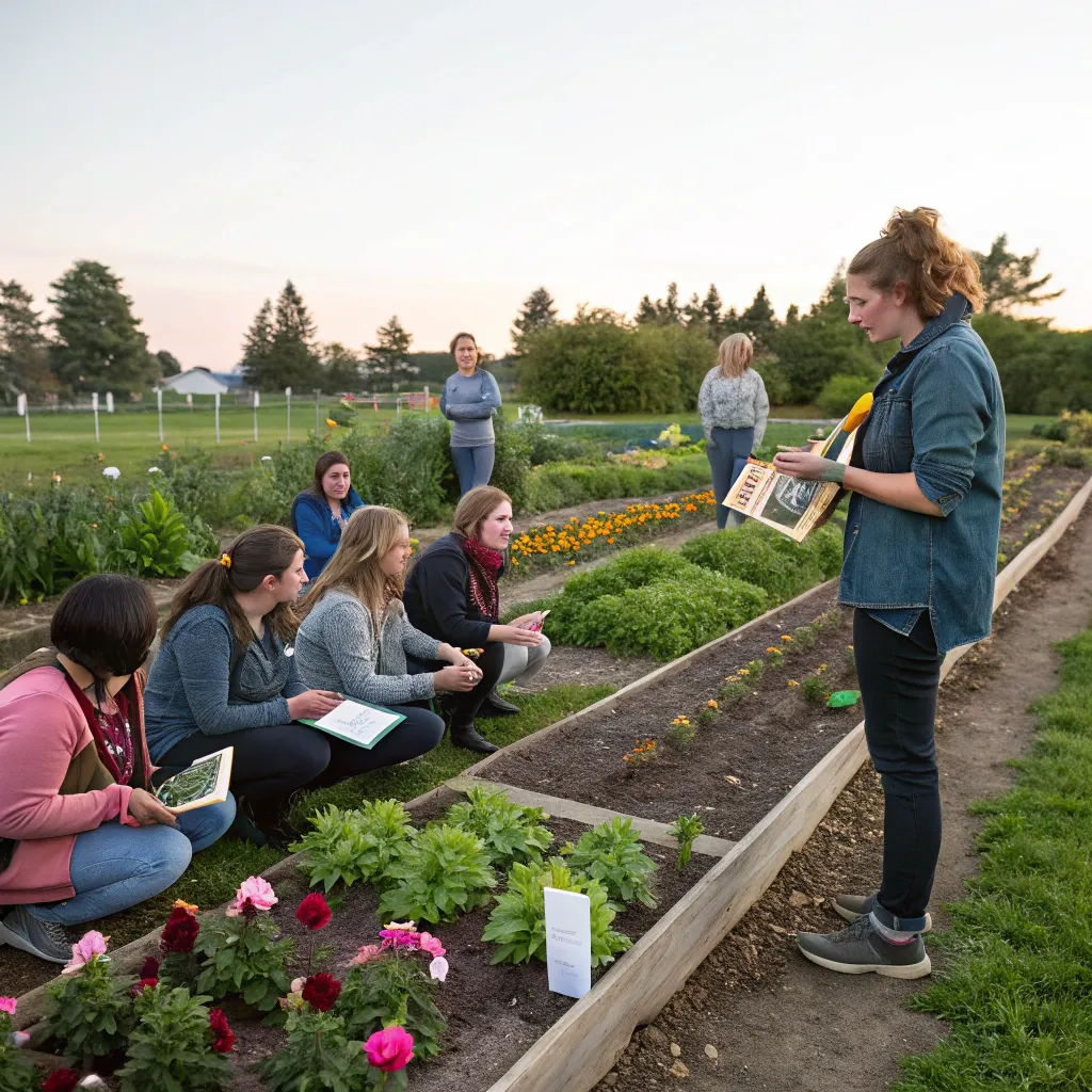 Instructor teaching gardening class